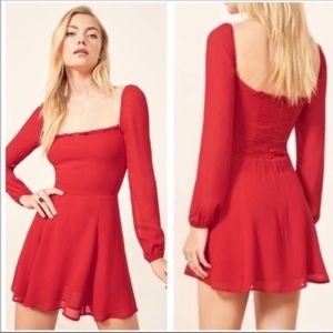 Reformation red mini dress